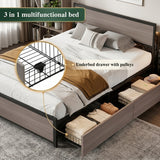 Audreamy Metal Bed Multifunctional bed Grey