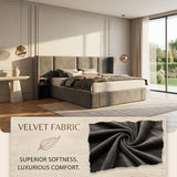 Audreamy Quorra Ottoman Bed Grey Velvet
