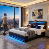 Audreamy Alba Ottoman Bed Black PU