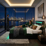 Audreamy Alba Ottoman Bed Black PU