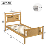 Wooden bed, Sturdy bed slats,Wood colour