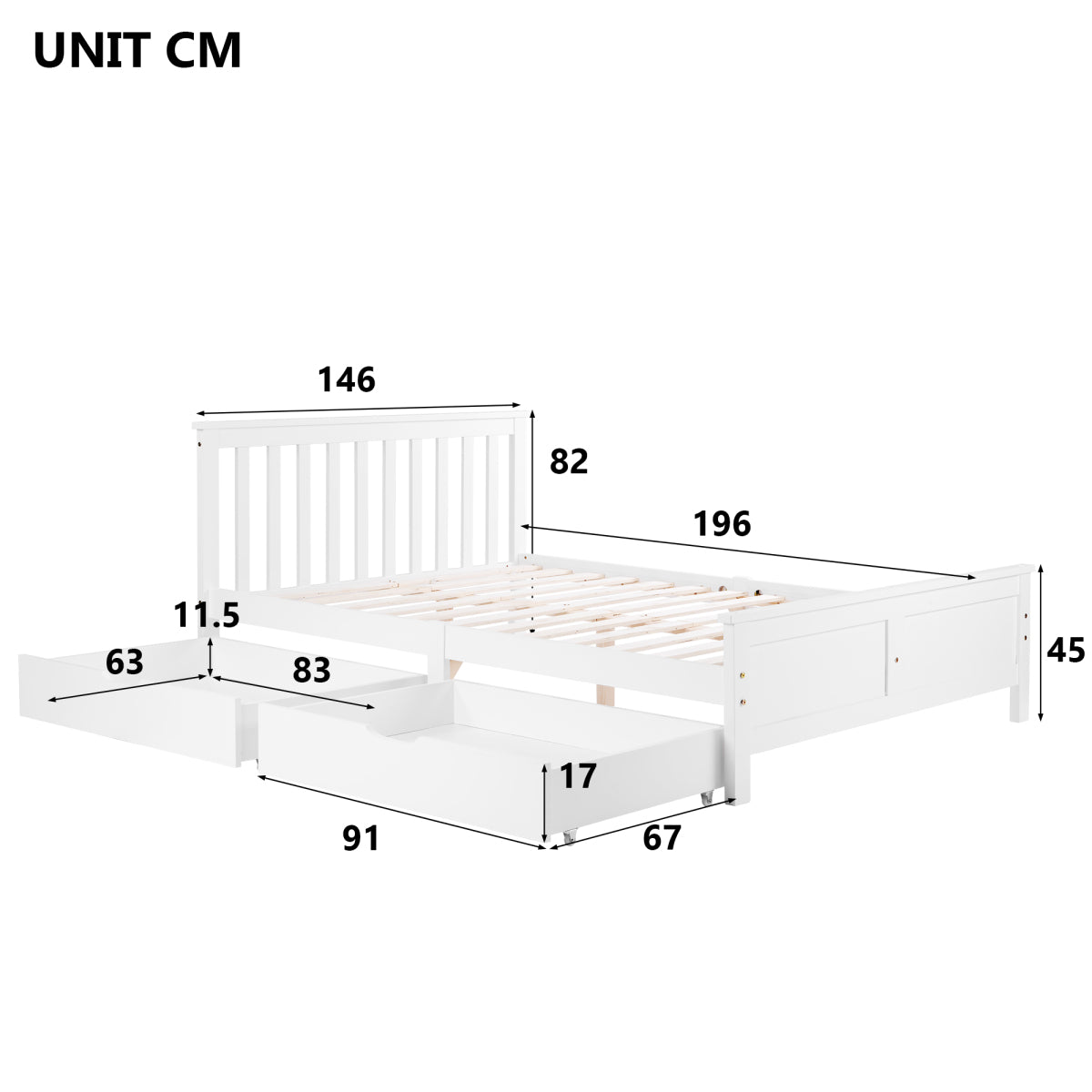 Audreamy Briar Wooden Bed White