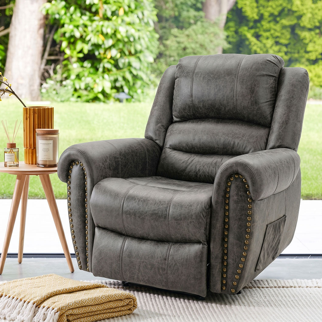 Large Power Lift Recliner Chairs with Massage and Heat for Elderly Big People, Massage Chair Heavy Duty Electric Faux Leather Reclining Chairs with USB Port and 2 Side Pockets