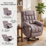 Recliner Armchair Electric Power Lift Sofa with Massage and Heat for Elderly 2 Side Pockets USB Ports Single Recliner Chairs