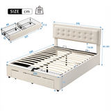 Audreamy Everley Ottoman Bed Beige Velvet