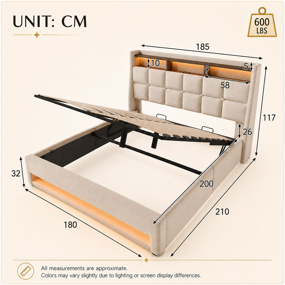 Audreamy Neo Ottoman Bed Beige Linen