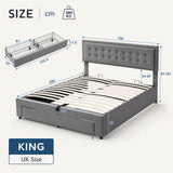 Audreamy Everley Ottoman Bed Grey Velvet