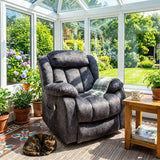Audreamy Riser Recliner Chair Velvet Black with Massage & Heat