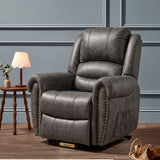 Large Power Lift Recliner Chairs with Massage and Heat for Elderly Big People, Massage Chair Heavy Duty Electric Faux Leather Reclining Chairs with USB Port and 2 Side Pockets