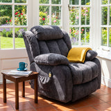 Audreamy Riser Recliner Chair Velvet Black with Massage & Heat