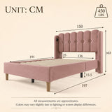 Audreamy Aria Bed Frame Pink Velvet