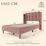 Audreamy Aria Bed Frame Pink Velvet