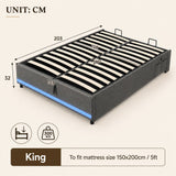 Ottoman Bed Grey Linen