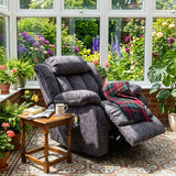 Audreamy Riser Recliner Chair Velvet Black with Massage & Heat