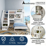 Audreamy Eryndor Bunk Bed High Sleepers White Wood Single