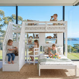 Audreamy Eryndor Bunk Bed High Sleepers White Wood Single