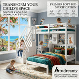 Audreamy Eryndor Bunk Bed High Sleepers White Wood Single