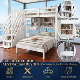 Audreamy Eryndor Bunk Bed High Sleepers White Wood Single