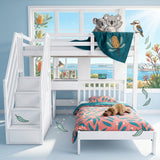 Audreamy Eryndor Bunk Bed High Sleepers White Wood Single