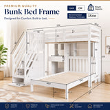 Audreamy Eryndor Bunk Bed High Sleepers White Wood Single