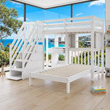 Audreamy Eryndor Bunk Bed High Sleepers White Wood Single