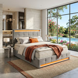 Audreamy Arlo Ottoman Bed Grey Velvet Double
