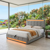 Audreamy Arlo Ottoman Bed Grey Velvet Double