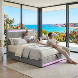 Audreamy Arlo Ottoman Bed Grey Velvet Double
