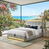 Audreamy Arlo Ottoman Bed Grey Velvet Double