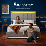 Audreamy Arlo Ottoman Bed Grey Velvet Double