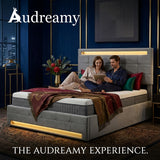 Audreamy Arlo Ottoman Bed Grey Velvet Double