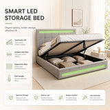 Audreamy Arlo Ottoman Bed Grey Velvet Double