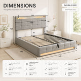 Audreamy Arlo Ottoman Bed Grey Velvet Double