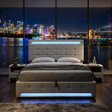 Audreamy Arlo Ottoman Bed Grey Velvet Double