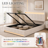 Audreamy Arlo Ottoman Bed Beige Velvet Double