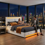 Audreamy Arlo Ottoman Bed Beige Velvet Double