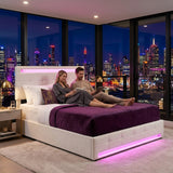 Audreamy Arlo Ottoman Bed Beige Velvet Double