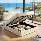Audreamy Arlo Ottoman Bed Beige Velvet Double
