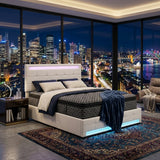 Audreamy Arlo Ottoman Bed Beige Velvet Double