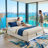 Audreamy Arlo Ottoman Bed Beige Velvet Double