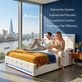 Audreamy Arlo Ottoman Bed Beige Velvet Double