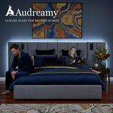 Audreamy Kellan Ottoman Bed Grey Velvet