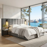 Audreamy Kellan Ottoman Bed Grey Velvet