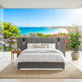 Audreamy Kellan Ottoman Bed Grey Velvet