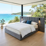 Audreamy Kellan Ottoman Bed Grey Velvet