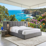 Audreamy Kellan Ottoman Bed Grey Velvet