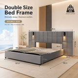 Audreamy Kellan Ottoman Bed Grey Velvet