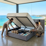 Audreamy Kellan Ottoman Bed Grey Velvet
