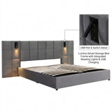 Audreamy Kellan Ottoman Bed Grey Velvet