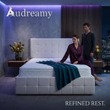 Audreamy Opal Ottoman Bed Beige Velvet Double